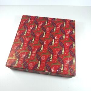 VTG Dayton's Department Store Christmas Gift Box Reindeer Atomic MCM Red